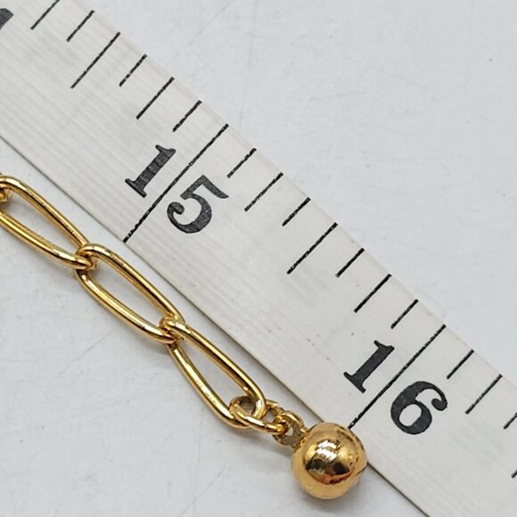 Trifari Mid Century Gold Tone Chain Necklace With Cream Enamel Pendant 16 Inches - Picture 6 of 6